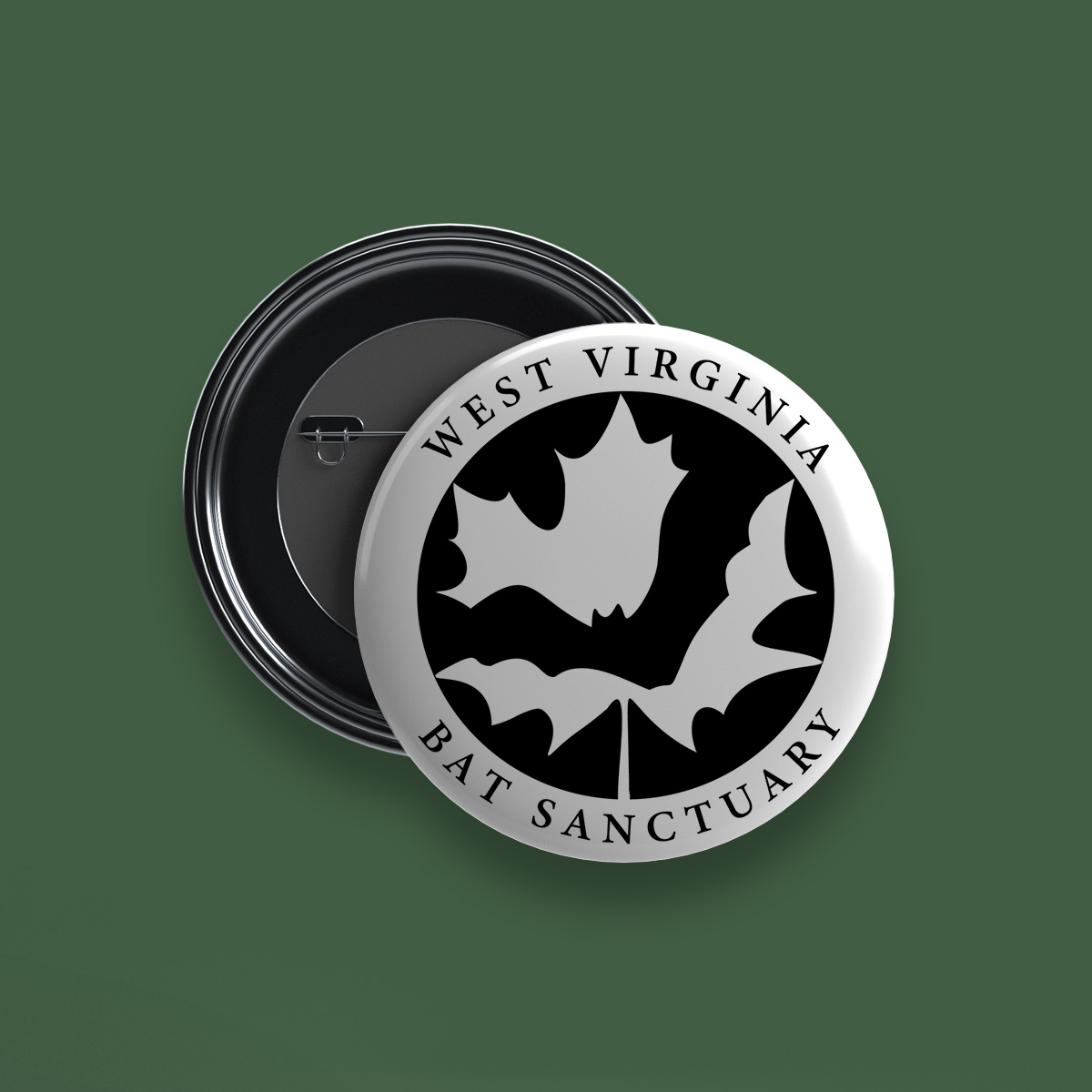 WV Bat Sanctuary logo on a pin