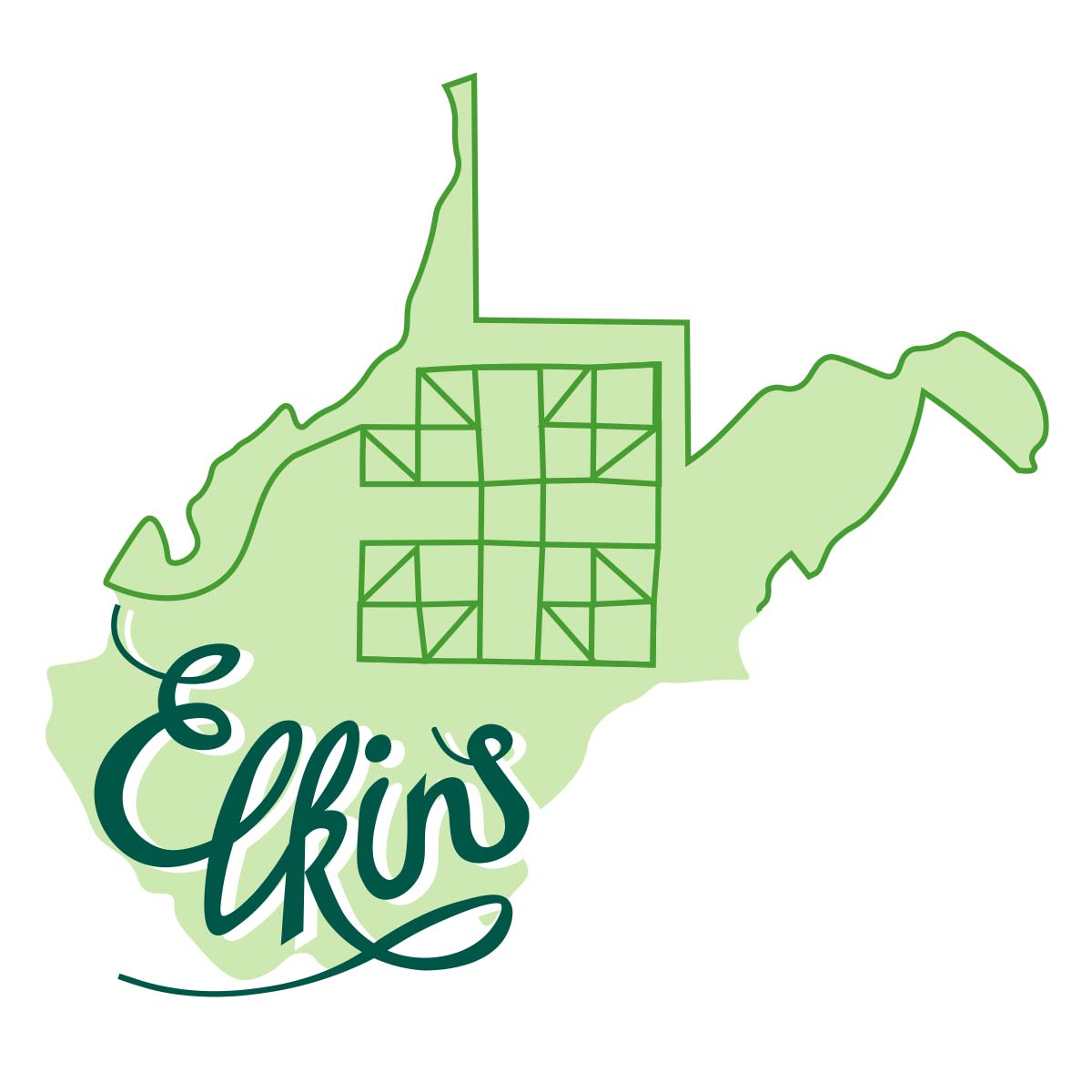 Elkins quilt festival logo variation